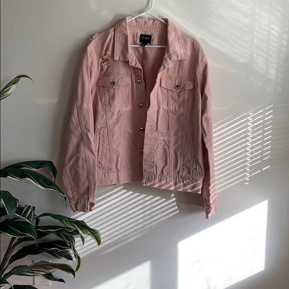 Forever 21 distressed jean jacket